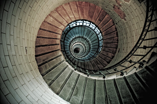 Leuchtturm innen, Bretagne, Penmarch, am Meer