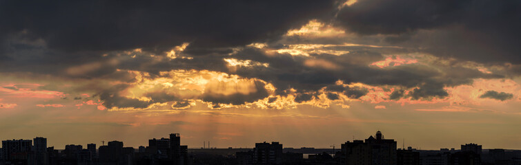 Sunset over the city