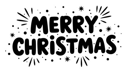 merry Christmas text design with decorative stars and winter theme © MSTMANWARA