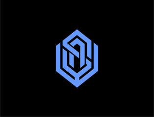 Abstract geometric logo design on black background