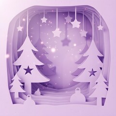 Generative AI, A pop-up book-inspired Christmas abstract background 