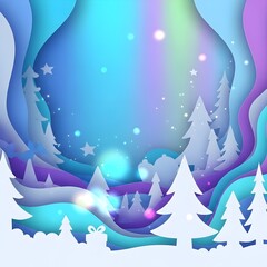 Generative AI, A pop-up book-inspired Christmas abstract background 
