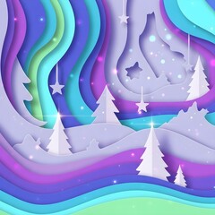Generative AI, A pop-up book-inspired Christmas abstract background 
