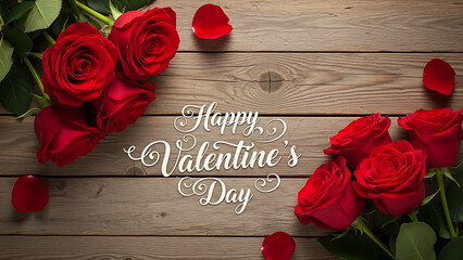 Happy valentine's day with red roses