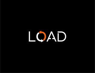 Load text with circular arrow digital design