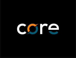 Core wordmark logo design on black background