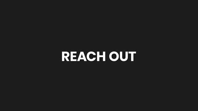 Reach Out Minimal Particle Text Animation 4K Contact and Communication Prompt for Business Outreach
