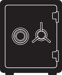 Black Silhouette of a Camera with Lens and Flash