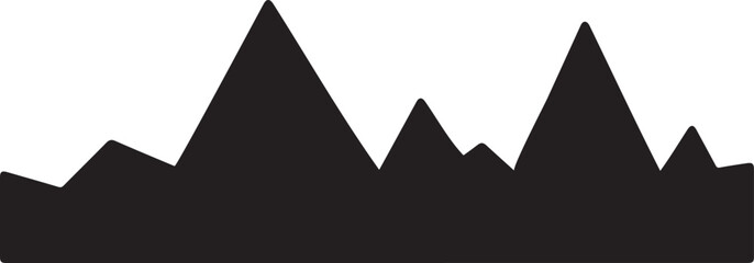 Black Silhouette of Snowy Mountains