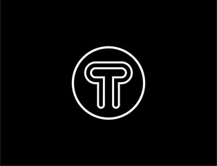 Abstract illustration of letter t within a circle