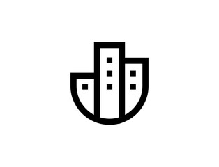 Minimalist cityscape logo