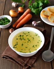 Homemade  chicken broth