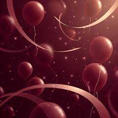Generative AI,  A festive Christmas-inspired abstract background evoking floating balloon movements
