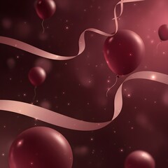 Generative AI,  A festive Christmas-inspired abstract background evoking floating balloon movements