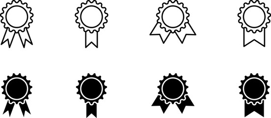 Award Badge Icons Line and Fill