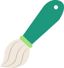 Artistic Touch: A painter's brush with a green handle, poised to add color and life to a blank canvas, embodying creativity and artistic expression. 