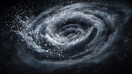 whirlpools spinning in a circular motion, splashes and foam are visible.