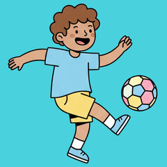Obraz premium BOY PLAYING FOOTBALL