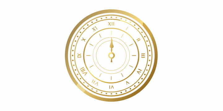 An ornate golden pocket watch face with roman numerals and delicate details