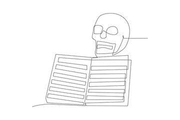 Calaverita literaria concept one-line drawing