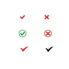  check mark icon set on white