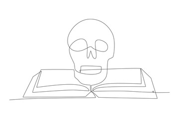 Calaverita literaria concept one-line drawing