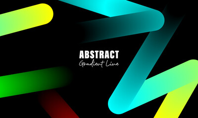 Wallpaper abstract gradient lines element. Modern bright color in a black background