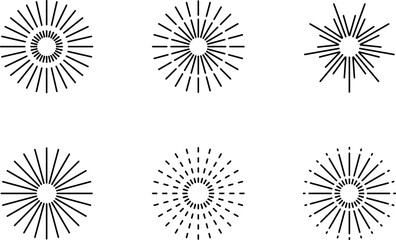 Sunburst Rays and Fireworks Icons