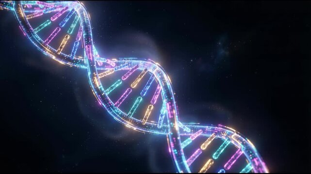 Dynamic dna visualization laboratory environment animation sequence digital space scientific concept