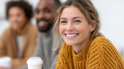 Joyful team bonding experience with diverse group interacting and smiling together