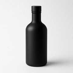 A single blank wine bottle vector illustration with a green or black glass finish stands isolated as a 3d product object for a winery label or bar drink menu