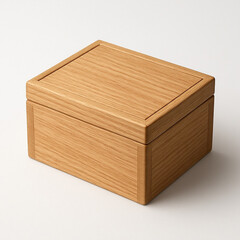 An empty closed brown wooden crate storage container and shipping cargo box isolated on a white background