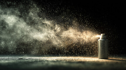 a spray bottle that emits a mist of water droplets