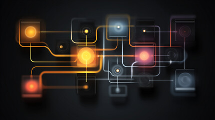 Futuristic Data Flow Diagram - Vector