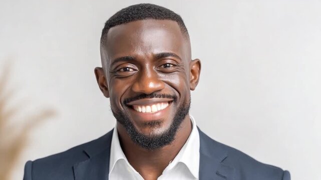 Radiant Smile of Success: A portrait of an elegant individual exuding confidence and approachability with a genuine smile, embodying success and charisma in business.