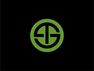Green letters ts and g logo on a black background