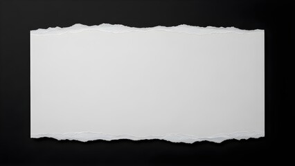 Obraz premium Torn White Paper Edges Over Black Background With Blank Center Space