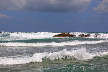 Mediterranean Sea waves after a storm