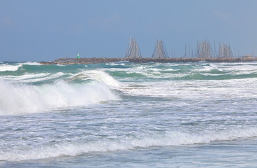 Mediterranean Sea waves after a storm