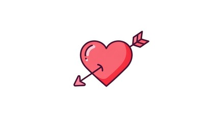 Heart of Affection: A stylized heart pierced by an arrow, symbolizing love's enduring power, perfect for conveying romantic sentiment.