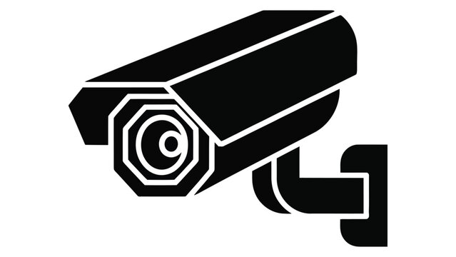 Security camera cctv surveillance icon symbol representing monitoring safety protection and video recording system isolated on white background