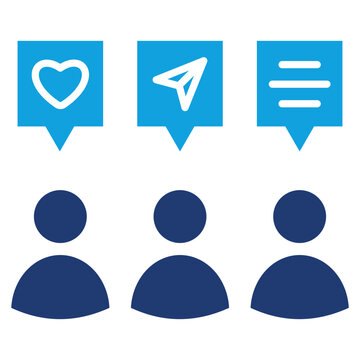 Audience Flat Blue Icon Vector Illustration