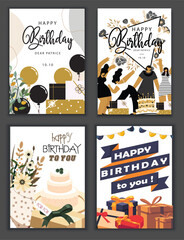 Elegant Birthday Greeting Card Set