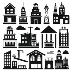 Obraz premium Collection of houses icon