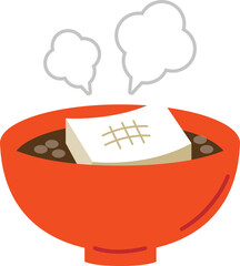 お椀に入ったおしるこのイラスト