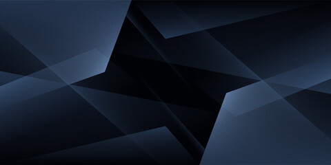 Obraz premium Modern black dark blue white abstract background. Minimal. Color gradient. Web banner. Geometric shape. 3d effect. Lines stripes triangles. Design. Futuristic. Metal metallic effect. Luxury. Premium.