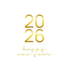 Happy New Year 2026 Typography Design for Holiday Greetings New Year Eve Lettering Title