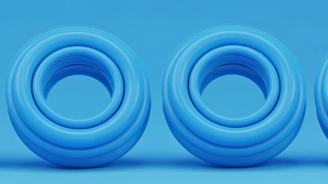 Abstract Blue Toroidal Forms Sequence Loop Seamless Motion Background
