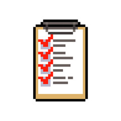 CHECK LIST BOARD PIXEL ART