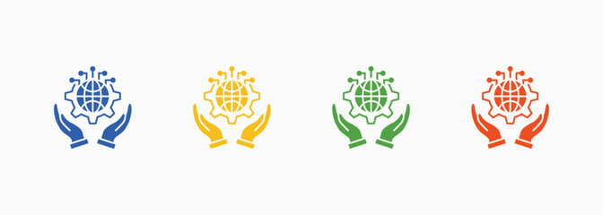 It Governance Icon Set Color Multiple Style Collection Element For Design